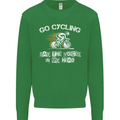 Go Cycling Say Voices in My Head Cyclist Kids Sweatshirt Jumper Irish Green