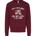 Go Cycling Say Voices in My Head Cyclist Kids Sweatshirt Jumper Maroon