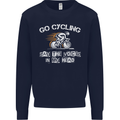 Go Cycling Say Voices in My Head Cyclist Kids Sweatshirt Jumper Navy Blue