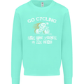 Go Cycling Say Voices in My Head Cyclist Kids Sweatshirt Jumper Peppermint