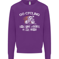 Go Cycling Say Voices in My Head Cyclist Kids Sweatshirt Jumper Purple