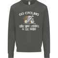 Go Cycling Say Voices in My Head Cyclist Kids Sweatshirt Jumper Storm Grey