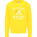 Go Cycling Say Voices in My Head Cyclist Kids Sweatshirt Jumper Yellow