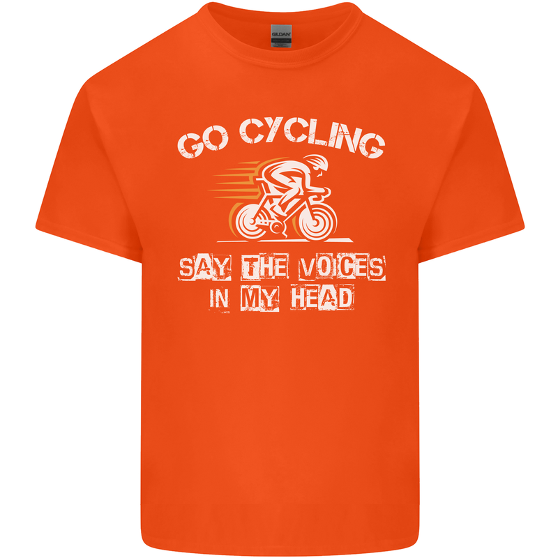 Go Cycling Say Voices in My Head Cyclist Kids T-Shirt Childrens Orange