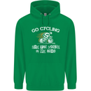 Go Cycling Say Voices in My Head Cyclist Mens 80% Cotton Hoodie Irish Green