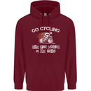 Go Cycling Say Voices in My Head Cyclist Mens 80% Cotton Hoodie Maroon
