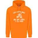 Go Cycling Say Voices in My Head Cyclist Mens 80% Cotton Hoodie Orange