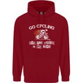 Go Cycling Say Voices in My Head Cyclist Mens 80% Cotton Hoodie Red