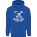 Go Cycling Say Voices in My Head Cyclist Mens 80% Cotton Hoodie Royal Blue