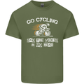Go Cycling Say Voices in My Head Cyclist Mens Cotton T-Shirt Tee Top Military Green