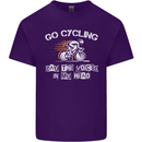 Go Cycling Say Voices in My Head Cyclist Mens Cotton T-Shirt Tee Top Purple