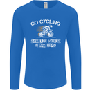 Go Cycling Say Voices in My Head Cyclist Mens Long Sleeve T-Shirt Royal Blue