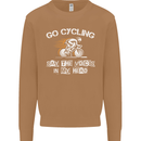 Go Cycling Say Voices in My Head Cyclist Mens Sweatshirt Jumper Caramel Latte