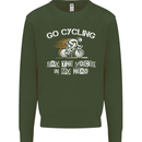 Go Cycling Say Voices in My Head Cyclist Mens Sweatshirt Jumper Forest Green