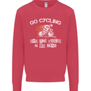 Go Cycling Say Voices in My Head Cyclist Mens Sweatshirt Jumper Heliconia