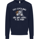 Go Cycling Say Voices in My Head Cyclist Mens Sweatshirt Jumper Navy Blue