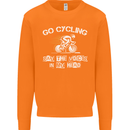 Go Cycling Say Voices in My Head Cyclist Mens Sweatshirt Jumper Orange