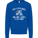 Go Cycling Say Voices in My Head Cyclist Mens Sweatshirt Jumper Royal Blue
