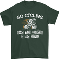 Go Cycling Say Voices in My Head Cyclist Mens T-Shirt Cotton Gildan Forest Green