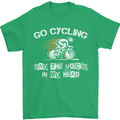 Go Cycling Say Voices in My Head Cyclist Mens T-Shirt Cotton Gildan Irish Green