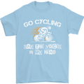 Go Cycling Say Voices in My Head Cyclist Mens T-Shirt Cotton Gildan Light Blue