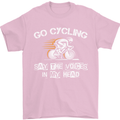 Go Cycling Say Voices in My Head Cyclist Mens T-Shirt Cotton Gildan Light Pink