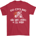 Go Cycling Say Voices in My Head Cyclist Mens T-Shirt Cotton Gildan Red