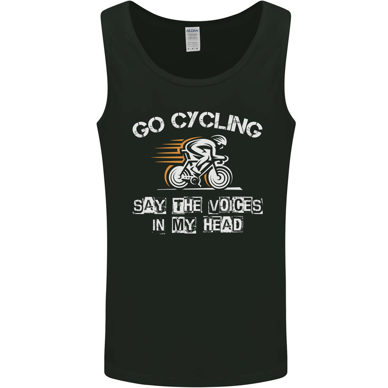 Go Cycling Say Voices in My Head Cyclist Mens Vest Tank Top Black