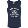 Go Cycling Say Voices in My Head Cyclist Mens Vest Tank Top Navy Blue