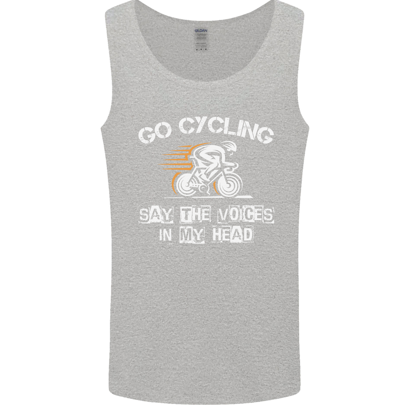 Go Cycling Say Voices in My Head Cyclist Mens Vest Tank Top Sports Grey