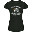 Go Cycling Say Voices in My Head Cyclist Womens Petite Cut T-Shirt Black
