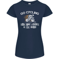 Go Cycling Say Voices in My Head Cyclist Womens Petite Cut T-Shirt Navy Blue