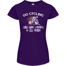 Go Cycling Say Voices in My Head Cyclist Womens Petite Cut T-Shirt Purple