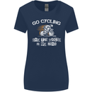 Go Cycling Say Voices in My Head Cyclist Womens Wider Cut T-Shirt Navy Blue
