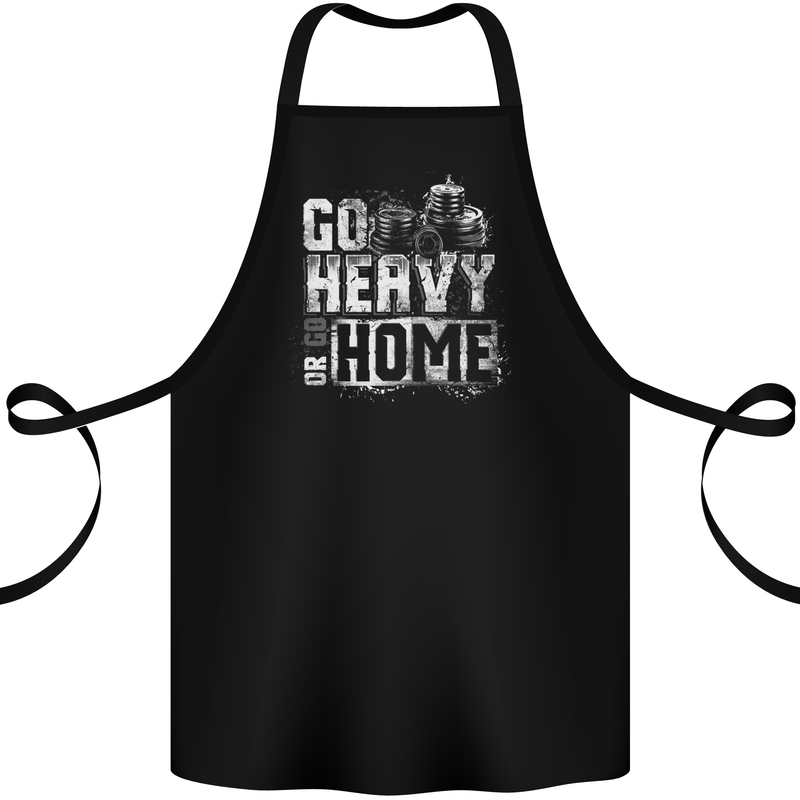 Go Heavy or Go Home Gym Training Top Cotton Apron 100% Organic Black