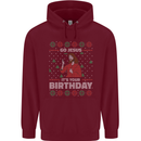 Go Jesus It's Your Birthday Funny Christmas Childrens Kids Hoodie Maroon
