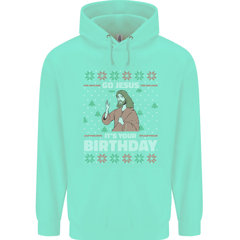 Go Jesus It's Your Birthday Funny Christmas Childrens Kids Hoodie Peppermint