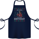 Go Jesus It's Your Birthday Funny Christmas Cotton Apron 100% Organic Navy Blue