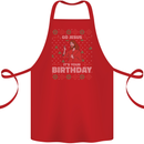 Go Jesus It's Your Birthday Funny Christmas Cotton Apron 100% Organic Red