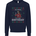 Go Jesus It's Your Birthday Funny Christmas Kids Sweatshirt Jumper Navy Blue
