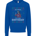 Go Jesus It's Your Birthday Funny Christmas Kids Sweatshirt Jumper Royal Blue