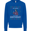 Go Jesus It's Your Birthday Funny Christmas Kids Sweatshirt Jumper Royal Blue