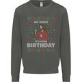 Go Jesus It's Your Birthday Funny Christmas Kids Sweatshirt Jumper Storm Grey