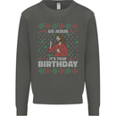 Go Jesus It's Your Birthday Funny Christmas Kids Sweatshirt Jumper Storm Grey