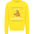 Go Jesus It's Your Birthday Funny Christmas Kids Sweatshirt Jumper Yellow