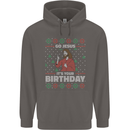 Go Jesus It's Your Birthday Funny Christmas Mens 80% Cotton Hoodie Charcoal