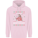 Go Jesus It's Your Birthday Funny Christmas Mens 80% Cotton Hoodie Light Pink