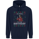 Go Jesus It's Your Birthday Funny Christmas Mens 80% Cotton Hoodie Navy Blue