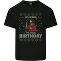 Go Jesus It's Your Birthday Funny Christmas Mens Cotton T-Shirt Tee Top Black