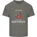 Go Jesus It's Your Birthday Funny Christmas Mens Cotton T-Shirt Tee Top Charcoal